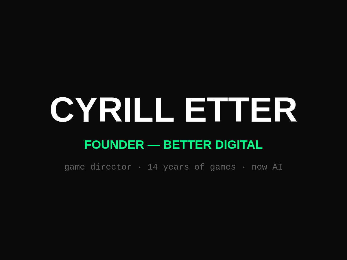 Portrait of Cyrill Etter
